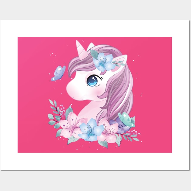 Unicorn mother Wall Art by peace and love